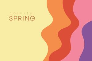 Spring background with paper waves and seacoast for banner, invitation, poster or web site design. Paper cut style, vector