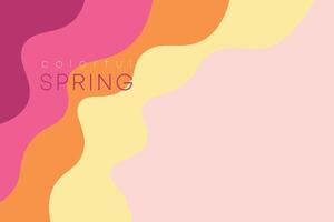 Spring background with paper waves and seacoast for banner, invitation, poster or web site design. Paper cut style, vector