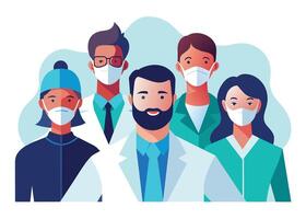 Healthcare Professionals on White Background vector