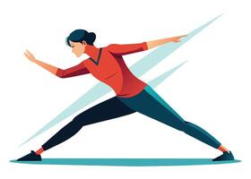 Exercise and Fitness Routine on White Background vector