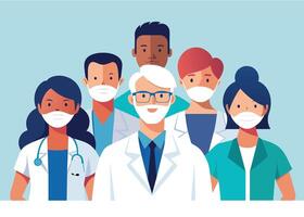 Healthcare Professionals on White Background vector