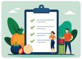 Nutrition and Diet Plan on White Background vector