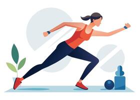 Exercise and Fitness Routine on White Background vector