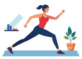 Exercise and Fitness Routine on White Background vector