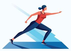 Exercise and Fitness Routine on White Background vector