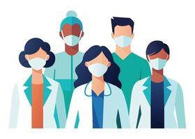 Healthcare Professionals on White Background vector