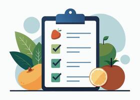 Nutrition and Diet Plan on White Background vector