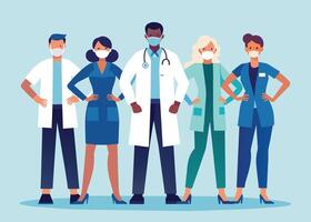 Healthcare Professionals on White Background vector