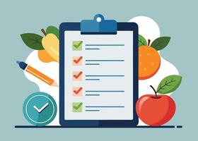 Nutrition and Diet Plan on White Background vector