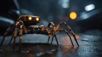 AI generated Mechanical spider close up photo