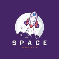 Space exploration vehicle technology space rocket logo design illustration modern simple template vector