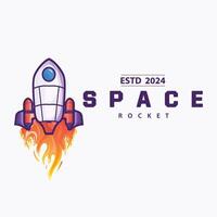 Space exploration vehicle technology space rocket logo design illustration modern simple template vector