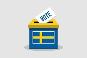 Sweden Ballot Box Flat and minimalist vector illustration concept. Vote Conceptual Art. Elections.