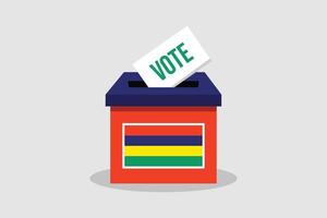 Mauritius Ballot Box Flat and minimalist vector illustration concept. Vote Conceptual Art. Elections.