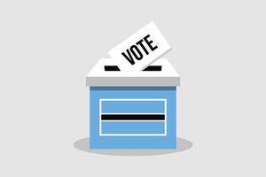 Botswana Ballot Box Flat and minimalist vector illustration concept. Vote Conceptual Art. Elections.