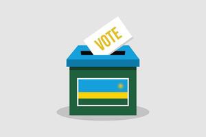 Rwanda Ballot Box Flat and minimalist vector illustration concept. Vote Conceptual Art. Elections.