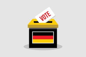 Germany Ballot Box Flat and minimalist vector illustration concept. Vote Conceptual Art. Elections.