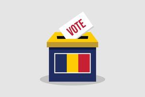 Chad Ballot Box Flat and minimalist vector illustration concept. Vote Conceptual Art. Elections.