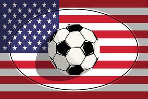 Soccer Ball Isolated on United States Flag. Flat Vector Illustration Design.
