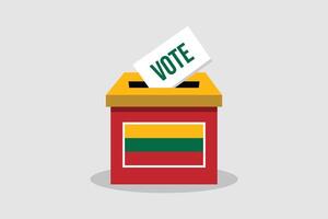 Lithuania Ballot Box Flat and minimalist vector illustration concept. Vote Conceptual Art. Elections.