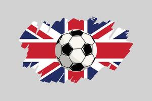 Soccer Ball Isolated on United Kingdom Flag. Flat Vector Illustration Design.
