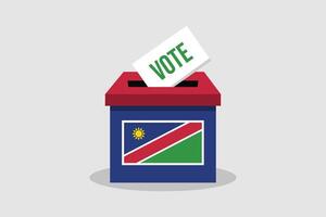 Namibia Ballot Box Flat and minimalist vector illustration concept. Vote Conceptual Art. Elections.