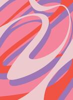 bright multicolored retro poster made of lines on a pink background vector illustration