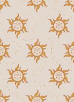 seamless pattern with the ancient symbol of the sun with face vector illustration