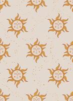 seamless pattern with the ancient symbol of the sun with face vector illustration