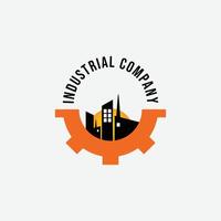 industrial empresa engranaje logo diseño modelo vector