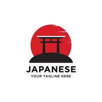 torii logo japonés cultura símbolo vector ilustración diseño tori logo diseño