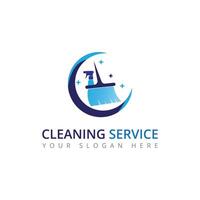 Cleaning service logo design template vector