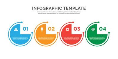 Infographic template design 4 step with icon vector
