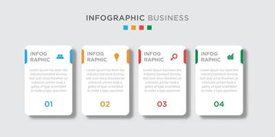 Vector infographic design template 4 step with icon