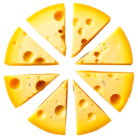 ai generiert käsig Kuchen Diagramm 3d Rendern Stück png