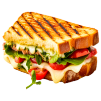 ai gegenereerd Hamburger kaas belegd broodje geroosterd brood png