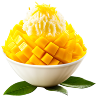 AI generated Fresh Mango Falling Snow png