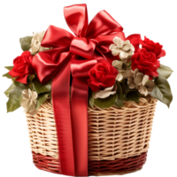 AI generated Festive christmas and new year gift basket png