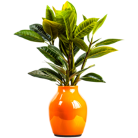 ai generado decoración planta mesa vaso hoja png