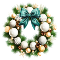 AI generated Jingle bell round wreath png