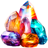 ai gerado colorida cristal gemas png