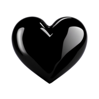 AI generated Black heart isolated on transparent background png