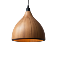 AI generated Minimalist wooden hanging lamp isolated on transparent background png