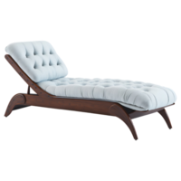 AI generated White chaise lounge isolated on transparent background png