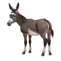 AI generated Donkey standing isolated on transparent background png