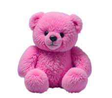 ai gegenereerd schattig roze teddy beer geïsoleerd Aan transparant achtergrond png