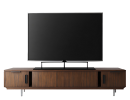 AI generated Modern expensive wooden tv stand isolated on transparent background png