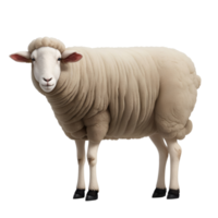 AI generated Happy sheep standing isolated on transparent background png
