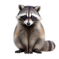 AI generated Raccoon sitting isolated on transparent background png