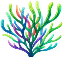 ai generado vistoso algas marinas Oceano flora acuarela ilustración ai generativo png